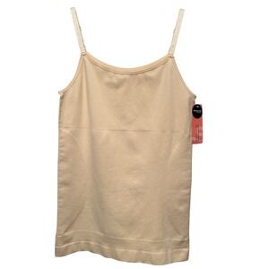 Shapermint Essentials Scoop Neck Cami Tank Beige 2XL Seamless Built in Support